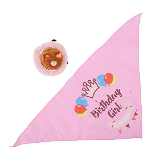 SYH&AQYE Hunde Geburtstag Bandana Party Vorräte, lustige, quietschende Hunde Bandana Trianglular Lätzchen Schal, Hundegeburtstag Hut Accessoires und Dekoration für Doggy Large Dog (Pink) von SYH&AQYE