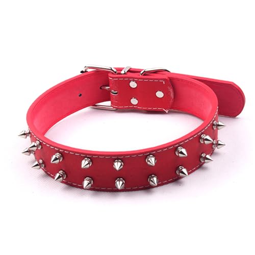 Hundehalsband Im Punk Stil, Anpassbares Hundehalsband aus PU Leder mit Spikes, Hundehalsband mit Spikes und Nieten für Mittelgroße bis Große Hunde (Verrotten) von SYH&AQYE