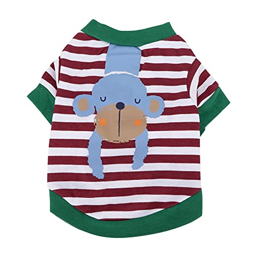 SYH&AQYE Pet Hoodies, Pets Suit Cartoon Thin Dogs Shirt Stripe Hoodies Herbst und Winter Haustierkleidung für kleine und mittelgroße Welpen, mittelgroße Hunde, Jungen und Mädchen(L-grün) von SYH&AQYE