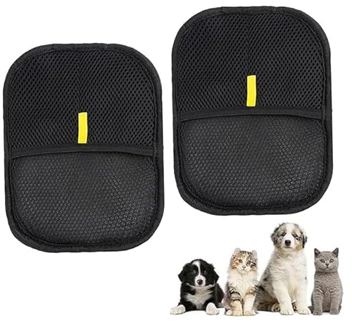 SYH&AQYE 2 Stück Tierhaarentfernungshandschuh für Katzen Hunde, Upgrade Effiziente Pflegehandschuhe für Sofas, Bettwäsche, Kleidung, Grooming Gloves von SYH&AQYE