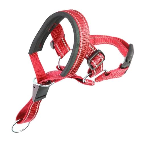 SYH&AQYE Maulkorb for Hunde, verstellbare Hundeleine und Maulkorb, ausbruchsicheres Design for Fellpflege, Training, Spazierengehen. Passt klein for Training, Spazierengehen, Reisen(rot,L) von SYH&AQYE