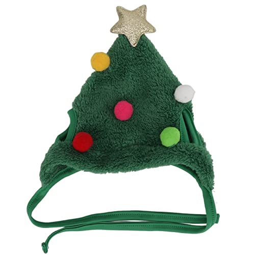 Weihnachtsmütze für Haustiere, Haustierkostüm, Weihnachtsmütze für Haustiere, buntes Weihnachtszubehör, verstellbare Kopfbedeckung für Haustiere, niedliche Kopfbedeckung für Hunde Katzen(l-grün) von SYH&AQYE