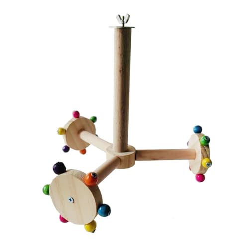 Drehbare Vogelsitzstange, Windmühle, Spielzeug, bunt, interaktiver Papageienständer aus Holz, für Vogelkäfig-Anreicherung und Kauübungen Drehbare Vogelsitzstange, Windmühle, Spielzeug, bunt, interaktiver Papageienständer aus Holz, für Vogelkäfig-Anreicherung und Kauübungen von SYJHHWGS