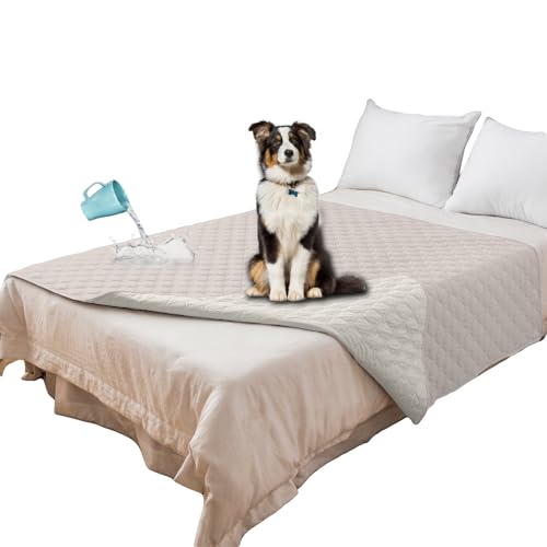 SYLC Hundedecke Wasserdicht Hunde Decken Hundematte Undurchlässig rutschfest Sofaschutz Katze Waschbar Für Bett/Sofa/Auto/Outdoor (102 x 127 cm/40 x 50 in,Almond) von SYLC