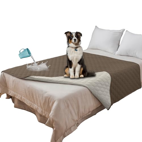 SYLC Hundedecke Wasserdicht Hunde Decken Hundematte Undurchlässig rutschfest Sofaschutz Katze Waschbar Für Bett/Sofa/Auto/Outdoor (102 x 127 cm/40 x 50 in,Brown) von SYLC