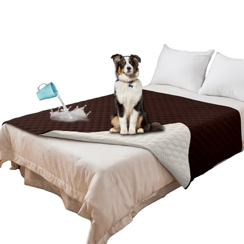 SYLC Hundedecke Wasserdicht Hunde Decken Hundematte Undurchlässig rutschfest Sofaschutz Katze Waschbar Für Bett/Sofa/Auto/Outdoor (102 x 127 cm/40 x 50 in,Coffee) von SYLC