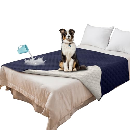 SYLC Hundedecke Wasserdicht Hunde Decken Hundematte Undurchlässig rutschfest Sofaschutz Katze Waschbar Für Bett/Sofa/Auto/Outdoor (102 x 127 cm/40 x 50 in,Dark Blue) von SYLC