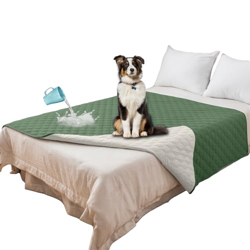 SYLC Hundedecke Wasserdicht Hunde Decken Hundematte Undurchlässig rutschfest Sofaschutz Katze Waschbar Für Bett/Sofa/Auto/Outdoor (102 x 127 cm/40 x 50 in,Green) von SYLC