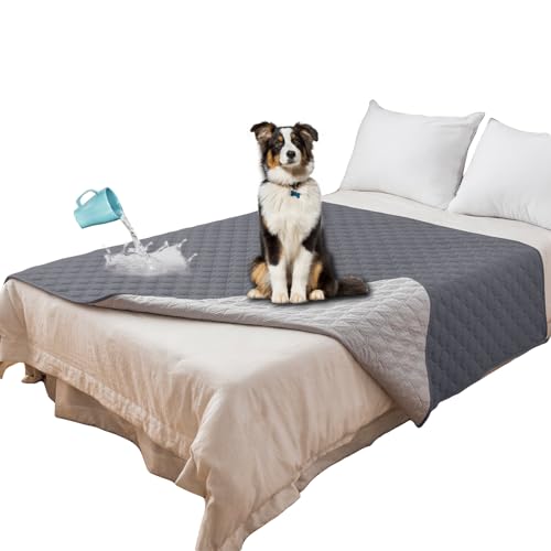SYLC Hundedecke Wasserdicht Hunde Decken Hundematte Undurchlässig rutschfest Sofaschutz Katze Waschbar Für Bett/Sofa/Auto/Outdoor (102 x 127 cm/40 x 50 in,Grey) von SYLC