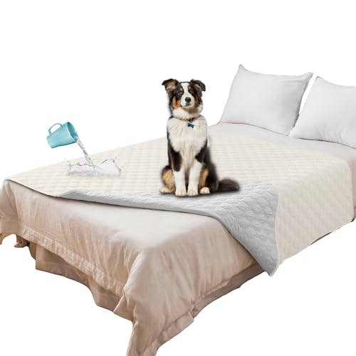 SYLC Hundedecke Wasserdicht Hunde Decken Hundematte Undurchlässig rutschfest Sofaschutz Katze Waschbar Für Bett/Sofa/Auto/Outdoor (102 x 127 cm/40 x 50 in,Ivory) von SYLC