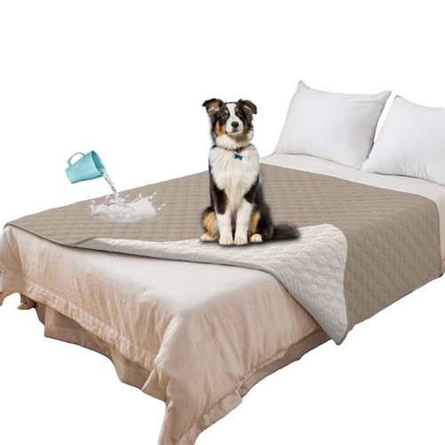 SYLC Hundedecke Wasserdicht Hunde Decken Hundematte Undurchlässig rutschfest Sofaschutz Katze Waschbar Für Bett/Sofa/Auto/Outdoor (102 x 127 cm/40 x 50 in,Khaki) von SYLC