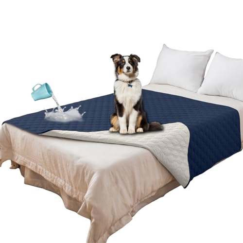 SYLC Hundedecke Wasserdicht Hunde Decken Hundematte Undurchlässig rutschfest Sofaschutz Katze Waschbar Für Bett/Sofa/Auto/Outdoor (102 x 127 cm/40 x 50 in,Navy Blue) von SYLC