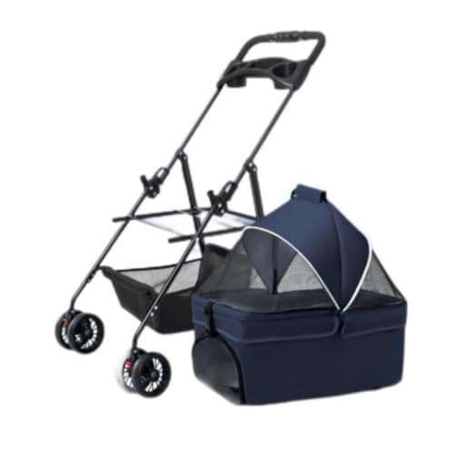 Hunde Kinderwagen Haustier-Kinderwagen, vierrädriger Haustier-Kinderwagen, zusammenklappbarer Haustier-Kinderwagen, leichter Haustier-Kinderwagen, Outdoor-Haustier-Kinderwagen Katzen Kinderwagen(Blue, Hunde Kinderwagen Haustier-Kinderwagen, vierrädriger Haustier-Kinderwagen, zusammenklappbarer Haustier-Kinderwagen, leichter Haustier-Kinderwagen, Outdoor-Haustier-Kinderwagen Katzen Kinderwagen(Blue, von SYLGXH