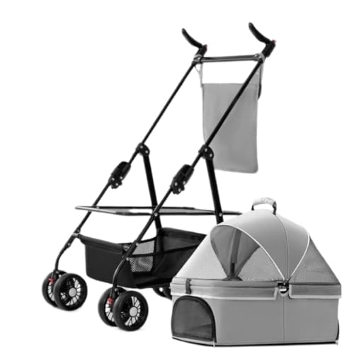 Hunde Kinderwagen Haustier-Kinderwagen for Ausflüge, Kleiner Zugwagen, Welpen-Kinderwagen, Hunde-Gassi-Wagen, Kleine, Leichte, Faltbare Katze Katzen Kinderwagen(G,A) von SYLGXH