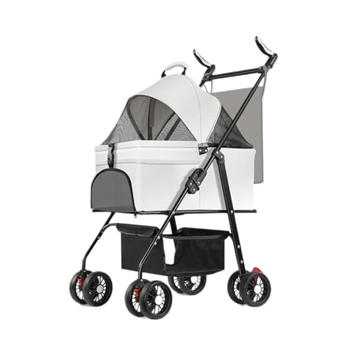 Hunde Kinderwagen Haustier-Kinderwagen for Ausflüge, Kleiner Zugwagen, Welpen-Kinderwagen, Hunde-Gassi-Wagen, Kleine, Leichte, Faltbare Katze Katzen Kinderwagen(G,B) von SYLGXH