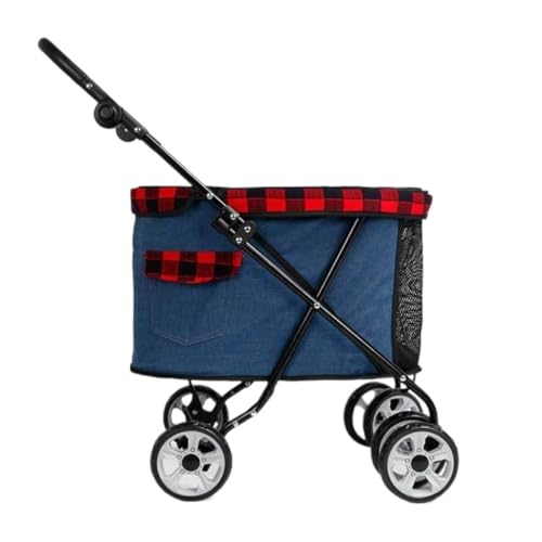 Hunde Kinderwagen Multifunktionaler Kinderwagen for Haustiere, Grenzüberschreitende Katze, Kleiner Tragbarer Kinderwagen, Haustierwagen, Teddy, Hund, Leichter Kinderwagen Katzen Kinderwagen(A) von SYLGXH