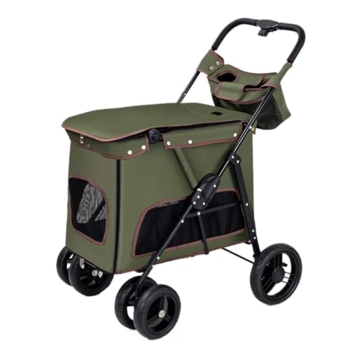 Hunde Kinderwagen Outdoor-Kinderwagen for Mehrere Haustiere for Hunde Und Katzen for Mittelgroße Und Große Hunde, Leichtes, Zusammenklappbares Vierrad for Den Außenbereich Katzen Kinderwagen(Green) Hunde Kinderwagen Outdoor-Kinderwagen for Mehrere Haustiere for Hunde Und Katzen for Mittelgroße Und Große Hunde, Leichtes, Zusammenklappbares Vierrad for Den Außenbereich Katzen Kinderwagen(Green) von SYLGXH
