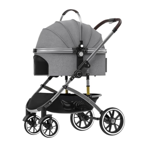 SYLGXH Hunde Kinderwagen Outdoor-Multi-Haustier-Kinderwagen for Hunde, Faltbarer Kinderwagen, Rettungshund, Allrad-Reisewagen, Leichter Kinderwagen Katzen Kinderwagen(G) von SYLGXH
