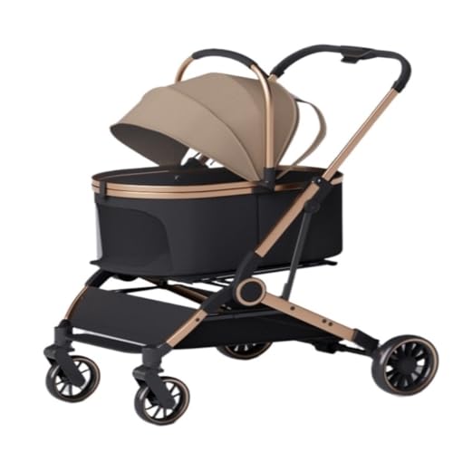 SYLGXH Hunde Kinderwagen Praktischer Kinderwagen for Haustiere, Leicht, Faltbar Und Abnehmbar, Kleiner Kinderwagen for Katzen Und Hunde for Ausflüge Katzen Kinderwagen(K) von SYLGXH