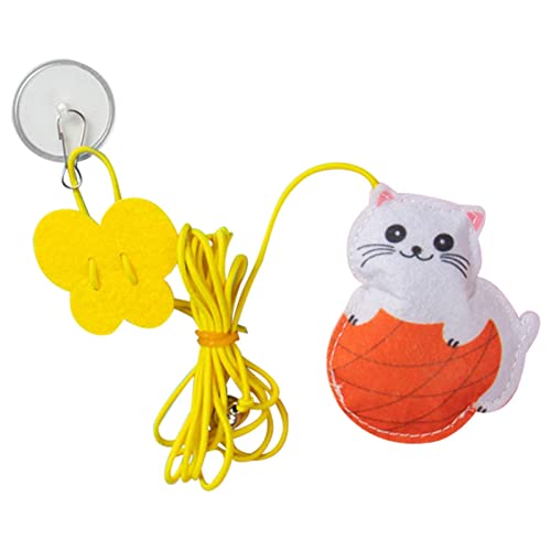 SYNYEY 2 Pcs Interaktives Katzenspielzeug | Einziehbares Katzen-Teaser-Spielzeug | Interaktives Spielzeug für Sprungübungen, Türseilspielzeug, lustiger Katzen-Teaser-Stick mit kleinem Mausspielzeug von SYNYEY