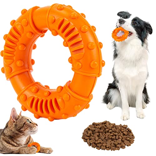 SYNYEY Beißspielzeug für Hunde | Belastbares Gummi-Beißring-Spielzeug für Haustiere,Langlebiges Donut-förmiges Beißspielzeug für Kauer, Zahnreinigungsspielzeug zum Entspannen von Haustieren von SYNYEY