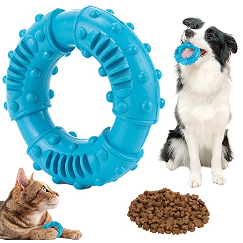 SYNYEY Beißspielzeug für Welpen - Belastbares Gummi-Beißring-Spielzeug für Haustiere,Langlebiges Donut-förmiges Beißspielzeug für Kauer, Zahnreinigungsspielzeug zum Entspannen von Haustieren von SYNYEY
