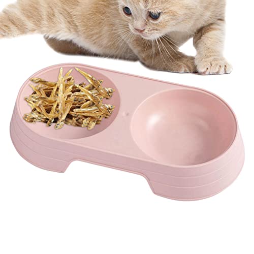 SYNYEY Hundenäpfe | Macaron Elevated Cat Double Bowl - Fressnäpfe für kleine, mittelgroße, große Hunde, Katzen, Haustierfutter, Wasserspender, Welpenzubehör von SYNYEY