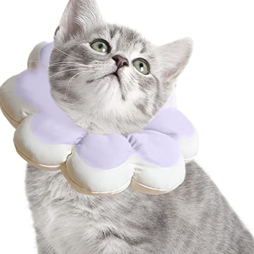 SYNYEY Katzen-Nackenkissen – Katzenkegel mit Sonnenblumen-Form | Haustier-Halsband für Halloween, Weihnachtsfeiern, bequem, verhindert Lecken für Haustiere, Katzen, Hunde, Welpen, Kätzchen von SYNYEY