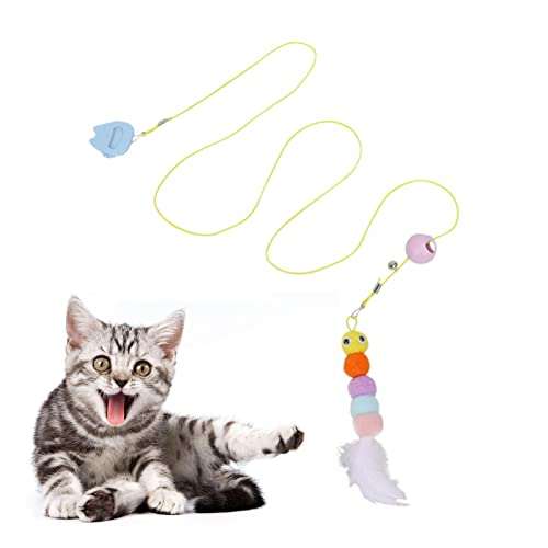 SYNYEY Katzentürspielzeug | Interaktives Katzenspielzeug für Indoor-Katzen, Katzenschnurspielzeug zum Spielen, lustige geistige körperliche Bewegung, neckende Katzen von SYNYEY