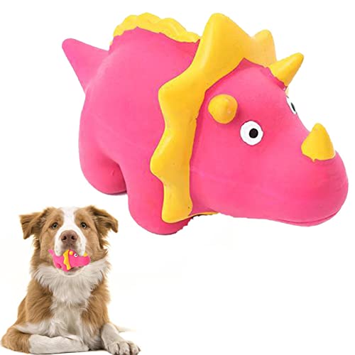 SYNYEY Quietschendes Dinosaurier-Hundespielzeug - Latex Interactive Squeak Lustiges süßes Hundespielzeug - Langlebiges und waschbares Beißspielzeug für Haustiere gegen Langeweile von SYNYEY