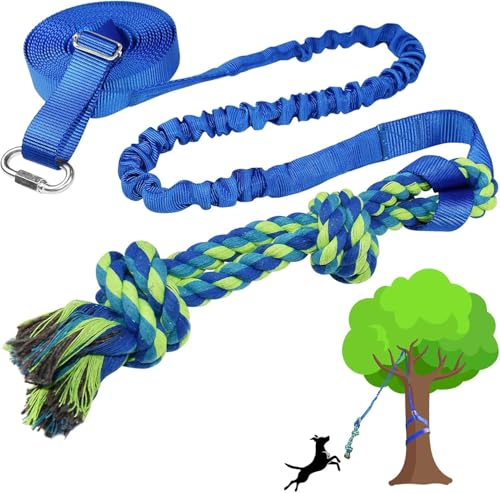 SYOOY Bungee-Zerrspielzeug für Hunde, zum Aufhängen am Baum, Outdoor-Haltegurt, interaktives Hundeseil mit Kauköder für kleine, mittelgroße und große Hunde, Blau SYOOY Bungee-Zerrspielzeug für Hunde, zum Aufhängen am Baum, Outdoor-Haltegurt, interaktives Hundeseil mit Kauköder für kleine, mittelgroße und große Hunde, Blau von SYOOY