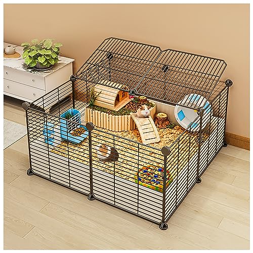 Kleintier-Haustierkäfig für den Innenbereich, Chinchilla-Katzenlaufstall, Kaninchenstall, mit auslaufsicherer Katzentoilette, für kleine Haustiere, Tiere, Kaninchen, Meerschweinchen, Ratten (Schwarz Kleintier-Haustierkäfig für den Innenbereich, Chinchilla-Katzenlaufstall, Kaninchenstall, mit auslaufsicherer Katzentoilette, für kleine Haustiere, Tiere, Kaninchen, Meerschweinchen, Ratten (Schwarz von SYSZSYHD