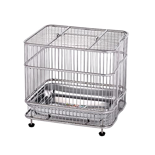 SYSZSYHD Innen-/Außenvoliere, Edelstahl-Vogelkäfig, Badewanne, Metall, zerlegbar, Voliere, Haustierzubehör, Vogelkäfig, Sittichkäfig (OneColor Small) von SYSZSYHD