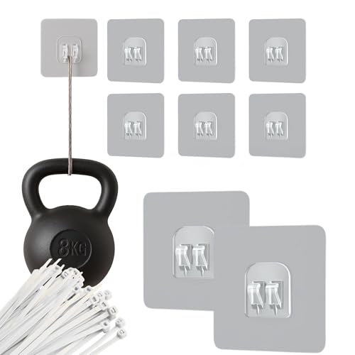 Katzen-Sicherheitsnetz Befestigungsset | 40 Selbstklebende Haken + 40 Kabelbinder | Ohne Bohren | Starke Wandhaken für Katzennetz an Fenstern, Balkon, vielseitig & robust von SYTYS