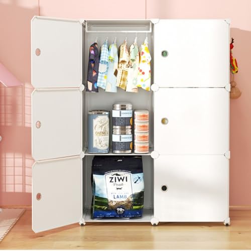 Haustier Kleiderständer Offener Kleiderschrank Hundekleidung Rack Kleidungsständer Mit Kleidung Rack Haustier Armoire Garderobe Perfekt Für Haustier Und Katze (Color : 37 * 37 * 108cm, Size : Wit) von SYUFRE