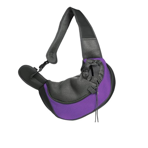 Hundetragetasche, Tragbar Kleine Haustier Hunde Katzen Welpen Umhängetasche, Hunde Tragetaschen Tragetücher für Outdoor Reisen (L, Purple) von SYWLKJ