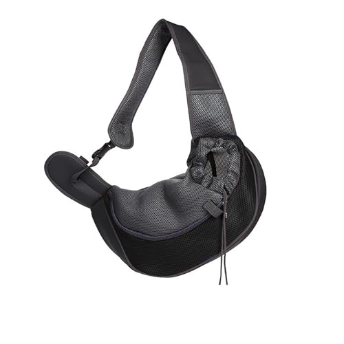 Hundetragetasche, Tragbar Kleine Haustier Hunde Katzen Welpen Umhängetasche, Hunde Tragetaschen Tragetücher für Outdoor Reisen (L,Black) von SYWLKJ
