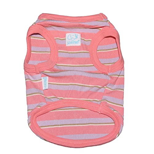 Keyoung SZAT PRO Striped Teacup Pet Dog T-Shirts, 100% Cotton Tank Vest for Small Dogs and Cats, Sleeveless Puppy Clothes for Chihuahua Yorkie Pink, X-Small Keyoung SZAT PRO Striped Teacup Pet Dog T-Shirts, 100% Cotton Tank Vest for Small Dogs and Cats, Sleeveless Puppy Clothes for Chihuahua Yorkie Pink, X-Small von SZAT PRO