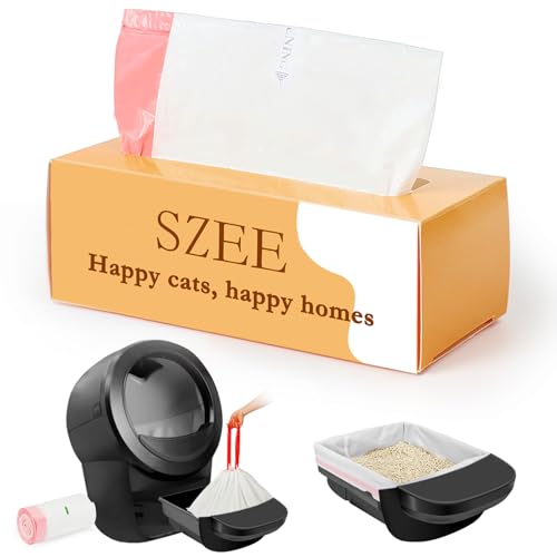 SZEE 20 Stück Selbstreinigend Katzenklo Beutel, Automatisches Katzenklo Müllbeutel mit Zugbändern, Elektrisches Katzentoilette für Litter-Robot 3/4, Kratzfest für Haustier, 63,5 x 40,6cm von SZEE