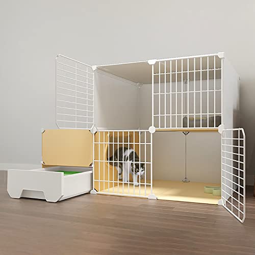 Abnehmbare DIY-Katzengehege für den Innenbereich + Frettchenkäfig für Lebewesen, zusammengebauter Laufstall für Kätzchen mit Katzentoilette und Laufstall, große Katzenkäfige für den Innenber Abnehmbare DIY-Katzengehege für den Innenbereich + Frettchenkäfig für Lebewesen, zusammengebauter Laufstall für Kätzchen mit Katzentoilette und Laufstall, große Katzenkäfige für den Innenber von SZITW