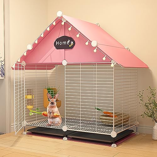 Kaninchenstall, Kleintier-Laufstall, Haustier-Laufstall, verschlüsseltes Gitter, mit Tablett, leicht zu reinigen, für Kätzchen/Welpen/Meerschweinchen/Kaninchen/Hamster/Chinchillas (Größe: 72 Kaninchenstall, Kleintier-Laufstall, Haustier-Laufstall, verschlüsseltes Gitter, mit Tablett, leicht zu reinigen, für Kätzchen/Welpen/Meerschweinchen/Kaninchen/Hamster/Chinchillas (Größe: 72 von SZITW