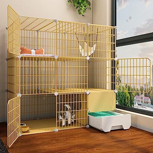 Katzen-Laufstall, abnehmbare Metalldraht-Zwinger, Kiste, DIY-Haustierhaus für den Innenbereich, Katzenkäfige für den Innenbereich, große zusammengebaute Katzengehege, großer Übungsplatz (Grö Katzen-Laufstall, abnehmbare Metalldraht-Zwinger, Kiste, DIY-Haustierhaus für den Innenbereich, Katzenkäfige für den Innenbereich, große zusammengebaute Katzengehege, großer Übungsplatz (Grö von SZITW