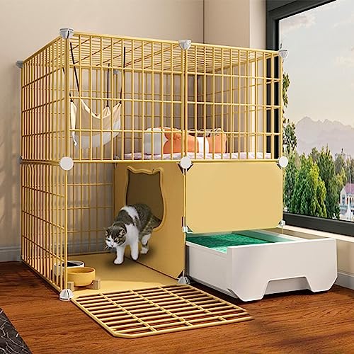 Katzen-Laufstall, abnehmbare Metalldraht-Zwinger, Kiste, DIY-Haustierhaus für den Innenbereich, Katzenkäfige für den Innenbereich, große zusammengebaute Katzengehege, großer Übungsplatz (Grö Katzen-Laufstall, abnehmbare Metalldraht-Zwinger, Kiste, DIY-Haustierhaus für den Innenbereich, Katzenkäfige für den Innenbereich, große zusammengebaute Katzengehege, großer Übungsplatz (Grö von SZITW