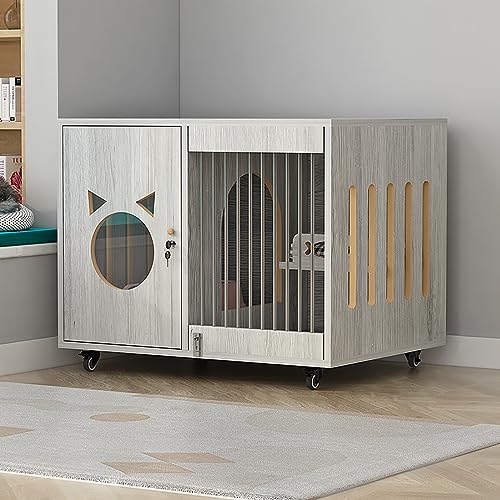 Katzenhaus aus Holz, Katzengehege aus Holz für den Innenbereich mit Rädern, Katzenvilla, geschlossene Katzenwohnung für Katzen und Kätzchen, geeignet für die Tierhandlung zu Hause, Katzenkre Katzenhaus aus Holz, Katzengehege aus Holz für den Innenbereich mit Rädern, Katzenvilla, geschlossene Katzenwohnung für Katzen und Kätzchen, geeignet für die Tierhandlung zu Hause, Katzenkre von SZITW