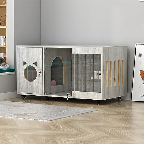 Katzenhaus aus Holz, Katzengehege aus Holz für den Innenbereich mit Rädern, Katzenvilla, geschlossene Katzenwohnung für Katzen und Kätzchen, geeignet für die Tierhandlung zu Hause, Katzenkre Katzenhaus aus Holz, Katzengehege aus Holz für den Innenbereich mit Rädern, Katzenvilla, geschlossene Katzenwohnung für Katzen und Kätzchen, geeignet für die Tierhandlung zu Hause, Katzenkre von SZITW