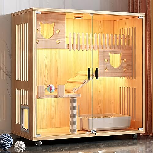 Katzenhaus aus Holz, Katzentransporter, mit Katzenleiter, Katzentoilette, multifunktionales Katzenhaus, Katzenwohnung mit Fluchttür, für Heimtierhandlung, Katzenkreißsaal (Farbe: A, Größe: 1 Katzenhaus aus Holz, Katzentransporter, mit Katzenleiter, Katzentoilette, multifunktionales Katzenhaus, Katzenwohnung mit Fluchttür, für Heimtierhandlung, Katzenkreißsaal (Farbe: A, Größe: 1 von SZITW