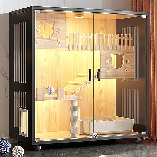 Katzenhaus aus Holz, Katzentransporter, mit Katzenleiter, Katzentoilette, multifunktionales Katzenhaus, Katzenwohnung mit Fluchttür, für Heimtierhandlung, Katzenkreißsaal (Farbe: B, Größe: 1 Katzenhaus aus Holz, Katzentransporter, mit Katzenleiter, Katzentoilette, multifunktionales Katzenhaus, Katzenwohnung mit Fluchttür, für Heimtierhandlung, Katzenkreißsaal (Farbe: B, Größe: 1 von SZITW