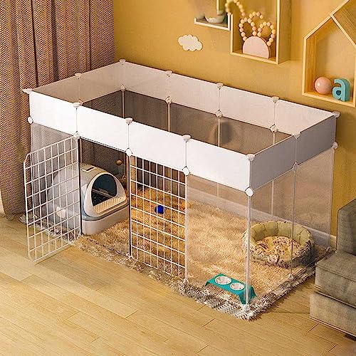 Katzenkäfig für den Innenbereich, Abnehmbarer Metall-Kleintierkäfig, Haustier-Laufstall, tragbares Katzenhaus, Haustierzaun, Hofzaun für Meerschweinchen, Hasen, Frettchen, Hamster, Welpen (G Katzenkäfig für den Innenbereich, Abnehmbarer Metall-Kleintierkäfig, Haustier-Laufstall, tragbares Katzenhaus, Haustierzaun, Hofzaun für Meerschweinchen, Hasen, Frettchen, Hamster, Welpen (G von SZITW