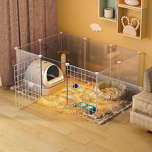 Katzenkäfig für den Innenbereich, Abnehmbarer Metall-Kleintierkäfig, Haustier-Laufstall, tragbares Katzenhaus, Haustierzaun, Hofzaun für Meerschweinchen, Hasen, Frettchen, Hamster, Welpen (G Katzenkäfig für den Innenbereich, Abnehmbarer Metall-Kleintierkäfig, Haustier-Laufstall, tragbares Katzenhaus, Haustierzaun, Hofzaun für Meerschweinchen, Hasen, Frettchen, Hamster, Welpen (G von SZITW