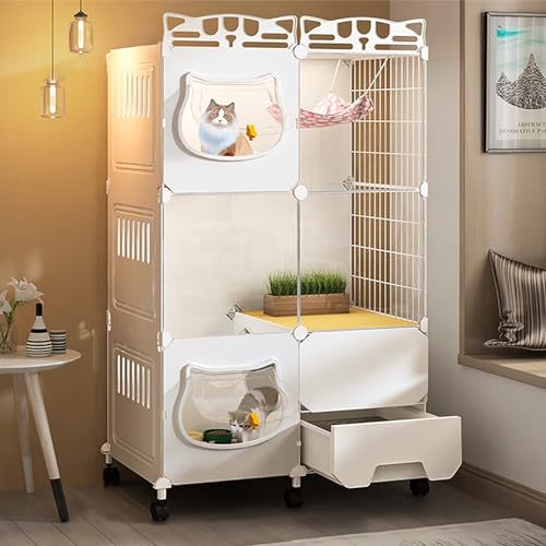 Katzenkäfige für den Innenbereich, Laufstall für Haustiere, mit unabhängiger Katzentoilette, mit frei zugänglicher Katzentür, leicht zu reinigen, großer Spielplatz, für 1–2 Katzen, Frettchen Katzenkäfige für den Innenbereich, Laufstall für Haustiere, mit unabhängiger Katzentoilette, mit frei zugänglicher Katzentür, leicht zu reinigen, großer Spielplatz, für 1–2 Katzen, Frettchen von SZITW